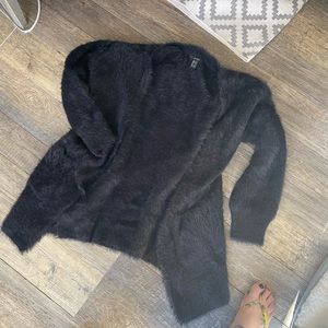 Forever 21 black fuzzy cardigan large